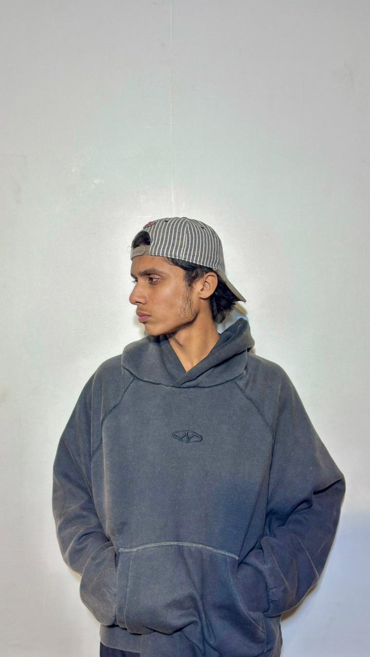 ACID WASH CROP FIT HOODIE