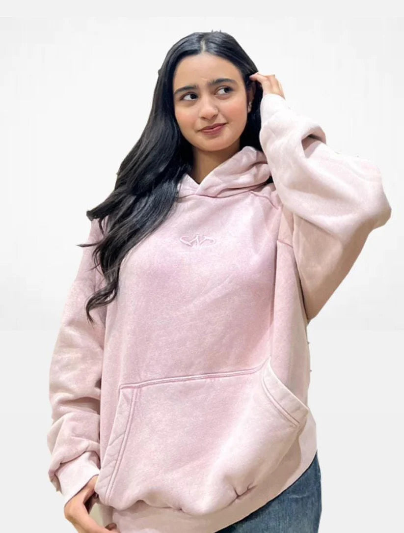 ACID WASH CROP FIT HOODIE